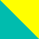 Turquoise / Fluorescent Yellow front
